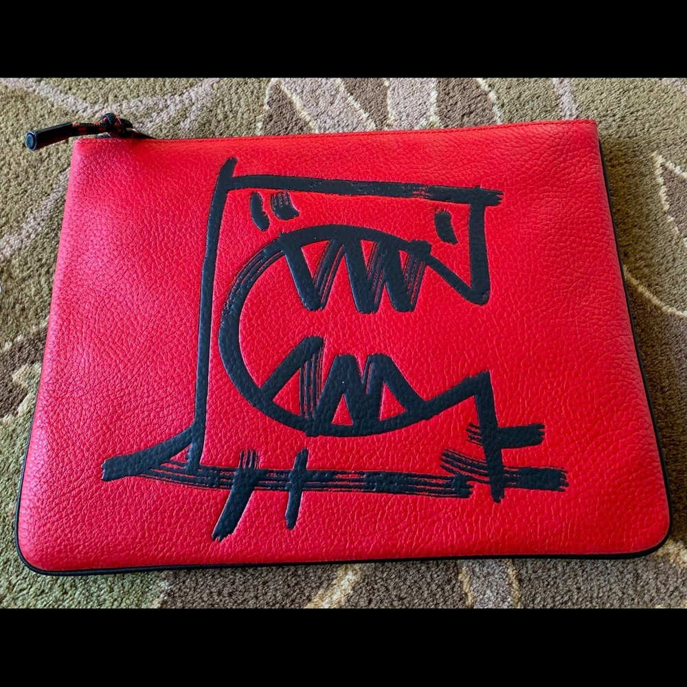 NWT Coach Rexy red leather portfolio